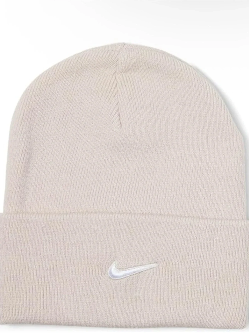 Nike Knit Beanie in Light Beige with White Swoosh unisex